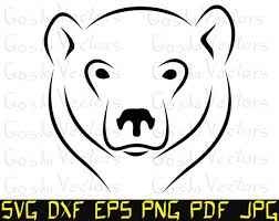 Bear Svg Bear Face Svg Bear Logo Cutting File Template Cameo Cricut T Shirt Dxf Silhouette Vector Clipart Vinyl Decal Printable