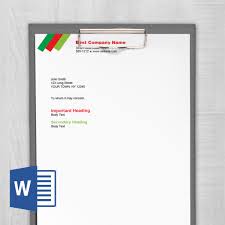 simple business letterhead template in word