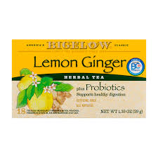 lemon ginger probiotics herbal tea bags