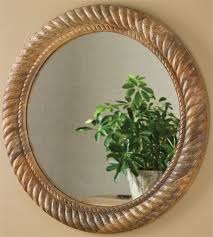 Carved Rope Mirror Solid Wood Carving