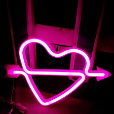 Neon Heart Signs Led Neon Lights Up Sign Decorative Neon Wall Light For Girls Room House Bar Pub Party Wedding Valentine S Day Pink Cupid Amazon Com