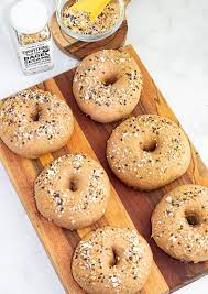 homemade whole wheat bagels oil free