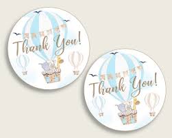 The files are for personal use only and may not be used commercially in any way. Hot Air Balloon Baby Shower Round Thank You Tags 2 Inch Printable Blue White Favor Gift Tags Boy Shower Hang Tags Labels Digital Csxis By Creative Digital Arts Catch My Party