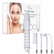 Nuderma Portable Handheld High Frequency Skin Therapy Wand Machine W Neon Acne Treatment Skin Tightening Wrinkle Reducing Dark Circles Puffy