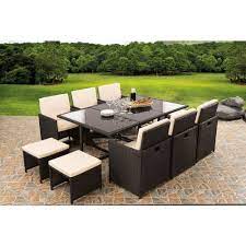 deluxe 11 seater cube rattan set