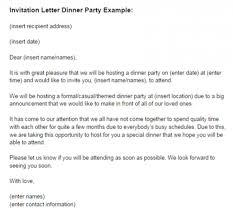 Invitation Letter Dinner Party Example Just Letter Templates