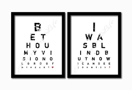 Set Of 2 Eye Chart Printables Instant Download Pdf Jpg Prints Be Thou My Vision I Was Blind But Now I See Christian Wall Art Home Decor