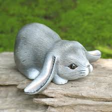 Grey Lop Eared Rabbit Sculpture