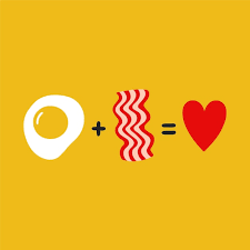 Fried Egg Plus Bacon Equals Love Cute