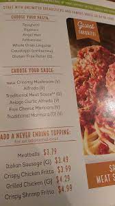 menu at olive garden italian restaurant