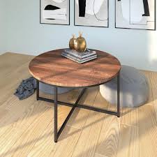 Round Wood Coffee Table Vintage Table