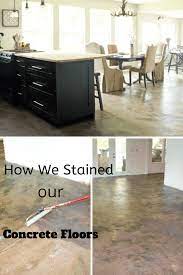 how we stained our concrete floors