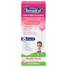 benadryl allergy dye free bubble gum