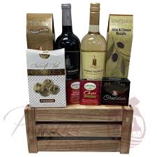 wine gift basket by pompei baskets