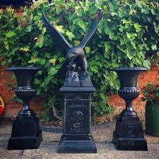 large french cast iron garden urns