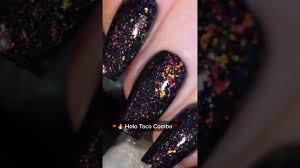 black fire opal nails holo taco combo