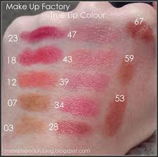 factory true lip colour lipsticks