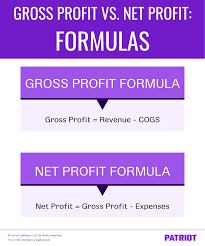gross profit vs net profit formulas