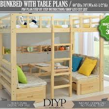 Bunk Bed With Desk Plans Full Size Loft