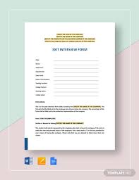 Employee Exit Interview Form Template Word Google Docs