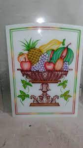 fruits pot design on lacquered glass