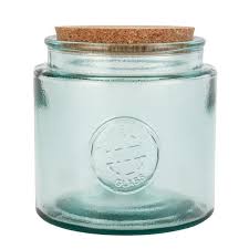 home recycled glass large storage jar