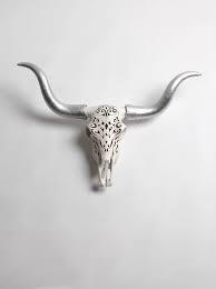 Cow Skull Wall Decor With Filigree