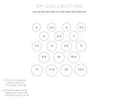 Ring Size Chart Ef Collection