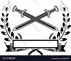 crossed swords design vector image