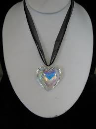 Iridised Clear Glass Heart Necklace