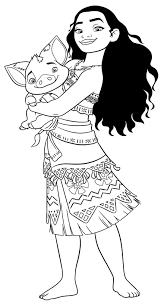 Finally, extend two curved lines downward to form the neck. Moana Coloring Pages Draw Templates And Images To Print