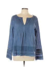 Details About Odd Molly Women Blue Long Sleeve Blouse L