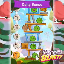 Angry Birds Blast - Have you checked out the new feature, called Daily Bonus?  Install the latest update and get those daily rewards to yourself! Blasty  update here: http://rov.io/PlayBlast_fb