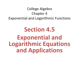 College Algebra Chapter 4 Exponential