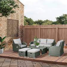 outsunny 6 pieces patio furniture set