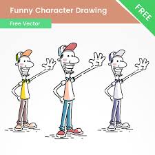 free funny cartoon character drawing