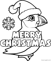 Christmas coloring page merry christmas coloring sheet | etsy. Cute Puffin Says Merry Christmas Coloring Page Coloringall
