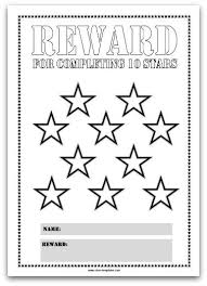 10 Stars Printable Reward Chart Template Reward Chart Kids