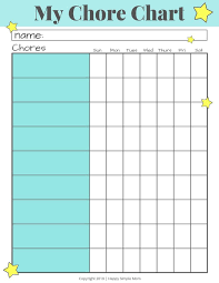 Chore Chart For Kids Template A Free Printable Daily And