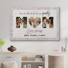 Shop the latest custom gift mom deals on aliexpress. You Are The Heart Of Our Family Mom Custom Photo Canvas Print Mothers Personalized Gift Store