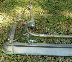 Antique Brass Fireplace Fender Fence A