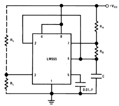 As discussed in the above section, the ic is in its standard monostable mode. The General 555 Timer Circuit Schematic At The Heart Of The Circuit Is Download Scientific Diagram