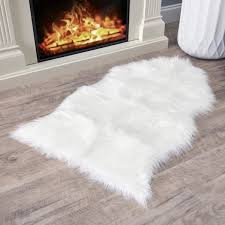 walk on me faux fur super soft rug with non slip backing 2 x3 white