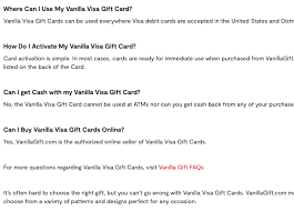 error when paying with a visa gift card