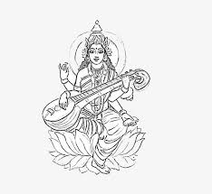 Saraswati maa png hd, transparent png. The Goddess Saraswati Simple Drawing Of Saraswati Mata Transparent Png 629x678 Free Download On Nicepng