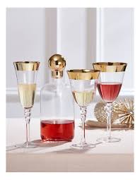 Heritage Gold Rim White Wine Glass Set