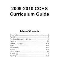 2009 2010 Cchs Curriculum Guide