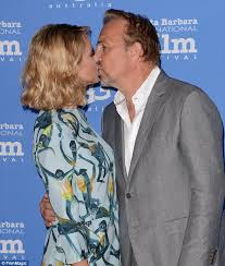 The field of dreams star met his first wife, cindy silva, while the pair were attending california state university at fullerton. Kevin Costner And Wife Christine Baumgartner Kiss At Santa Barbara Film Festival Daily Mail Online