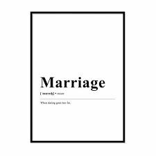 Marriage Dictionary Definition Wall Art