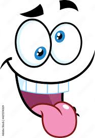 crazy cartoon funny face with smiling